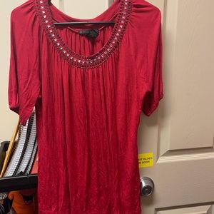 Red short sleeved blouse extra large